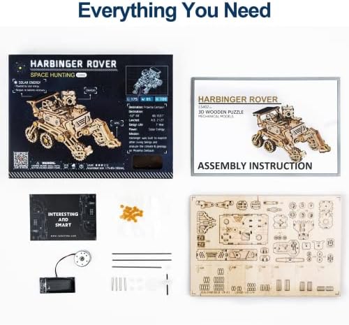 ROKR Car Model kits For Adults to Build,3D Wooden Puzzle Scale Model Vehicle,Space Hunting Car Desk Decoration Gift For Teens and Adults(LS402)