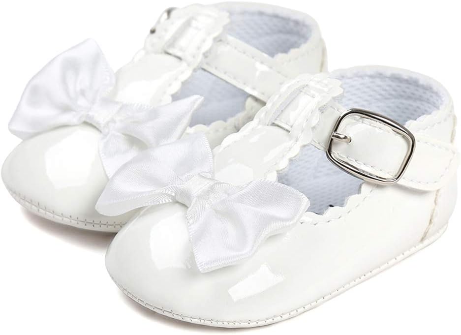 Baby Girls Anti-Slip First Walking Shoes Infant Bowknot Mary Jane Princess Party Shoes Prewalkers