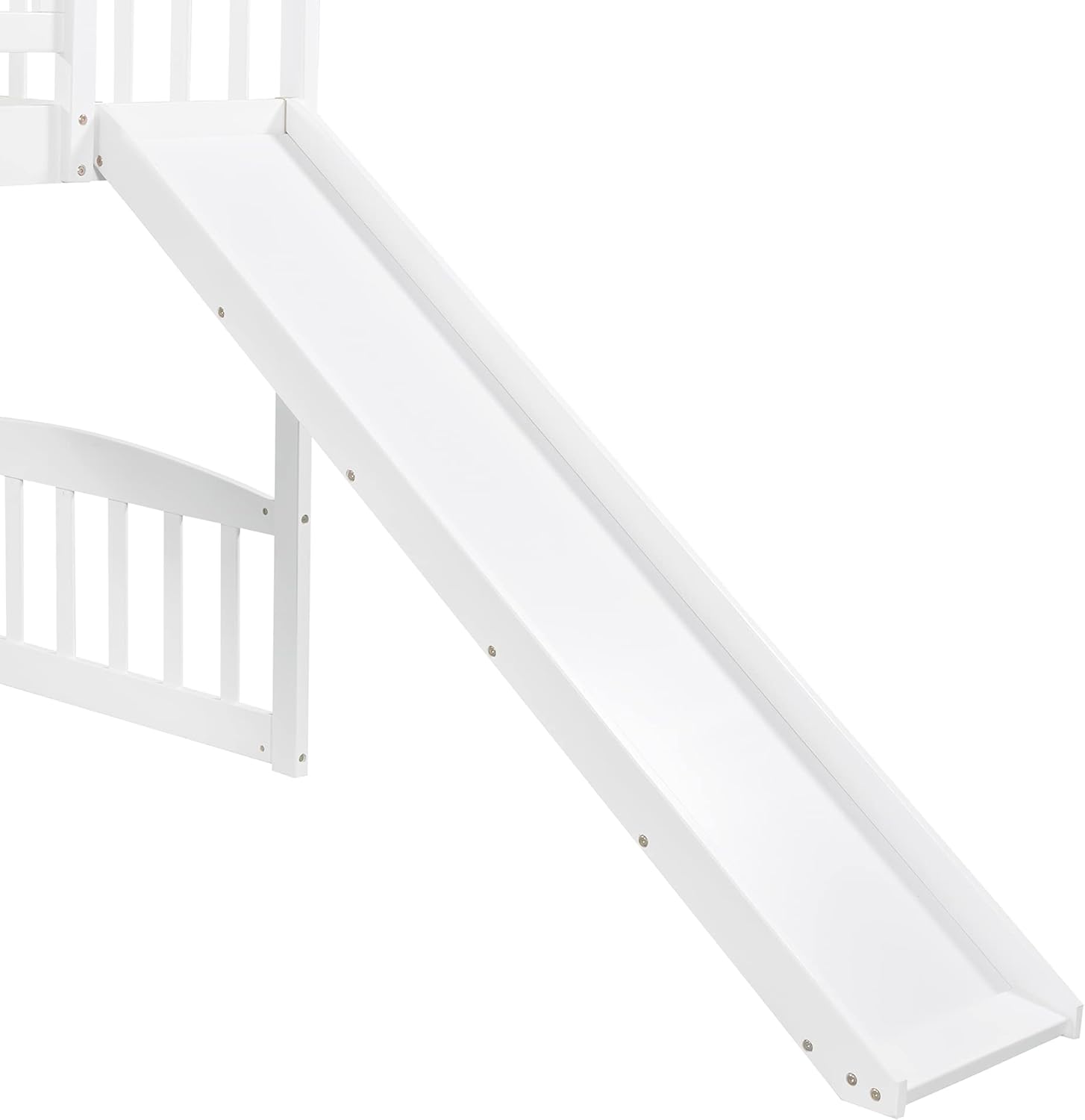 Harper & Bright Designs Twin Size Loft Beds with Slide and Stair, Solid Wood Low Loft Bed with Storage Drawers and Guardrails for Kids Teens Bedroom, Guest Room Furniture (Twin, White)