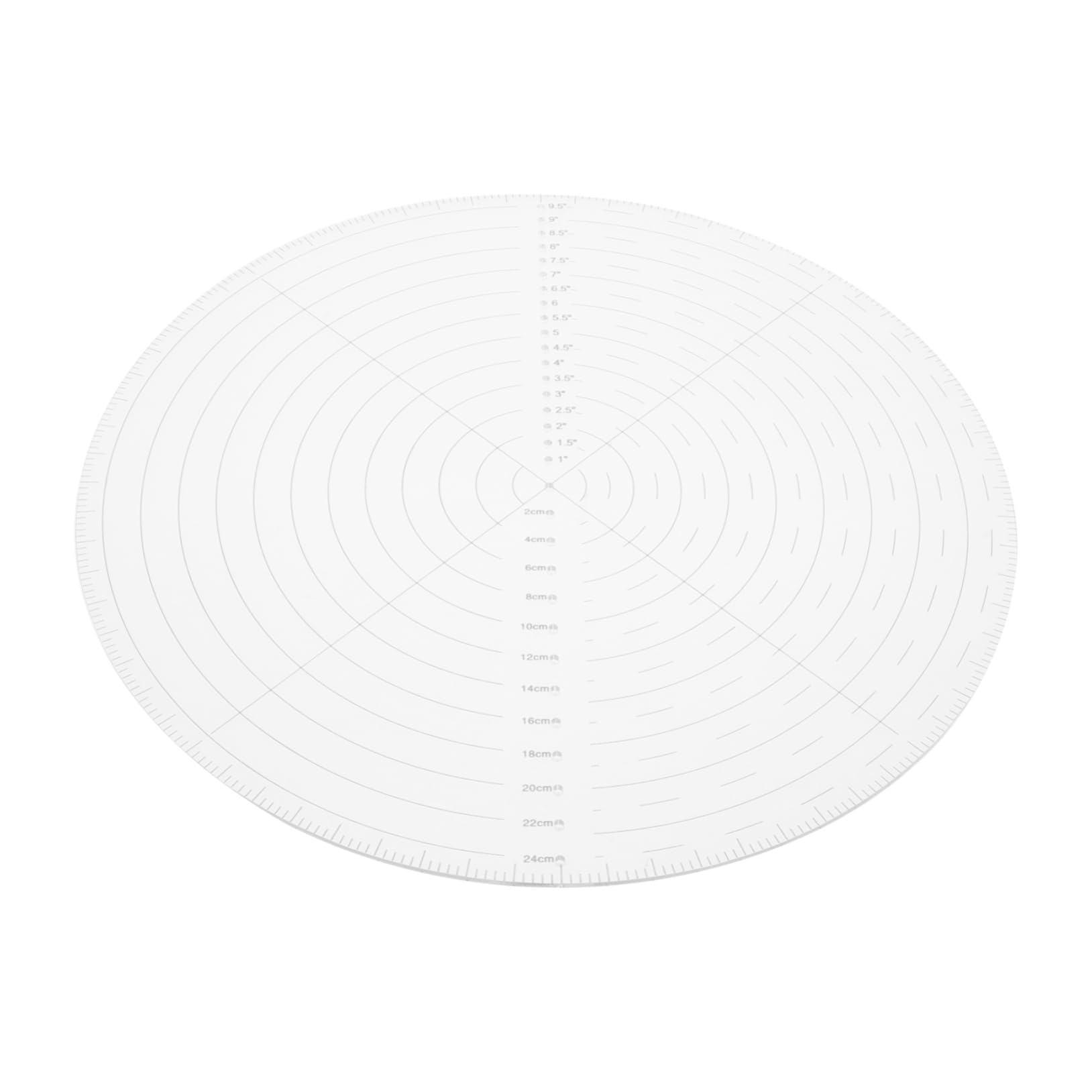 Plantilla de Costura Acrílica Transparente de 10 Pulgadas con Diseño Circular Central, Herramienta Ligera para Patchwork y Escuela con Visibilidad Clara