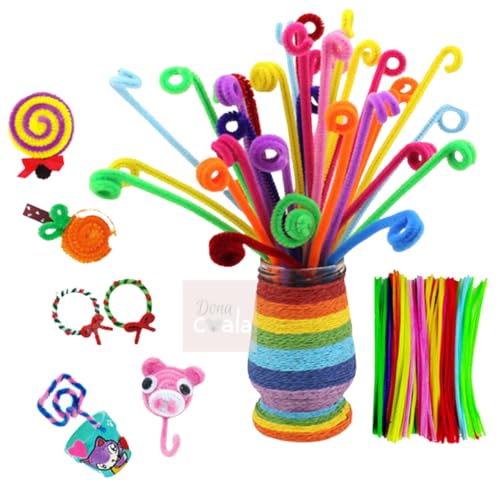 Arame revestido de chenille colorido, limpador cachimbo para artesanato