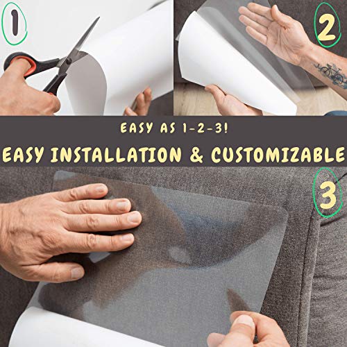 Furniture Protectors from Cats - 8 XL Pack - Cat Scratch Deterrent - Cat Repellent for Furniture - Couch Protector from Cats - Includes Grooming Glove