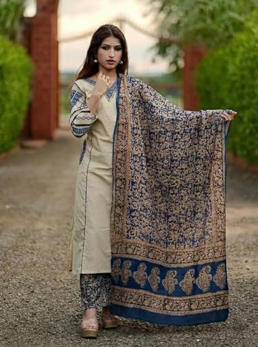 Image of ANNI Designer Women's Rayon Viscose Straight Kurta Set with Palazzo and Dupatta | Stylish Long Kurti Dress for Festive, Party, and Ethnic Wear