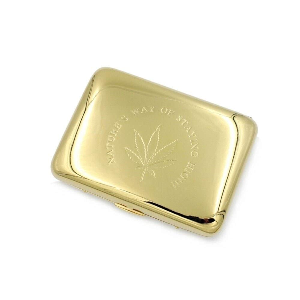 Amazon Co Jp Hzhiyu01 タバコの箱 金属製のタバコの箱 銅の16本の棒のタバコの箱 防湿と抗圧力のタバコの箱 金 銀 喫煙者のための理想的な贈り物 Color Gold シューズ バッグ