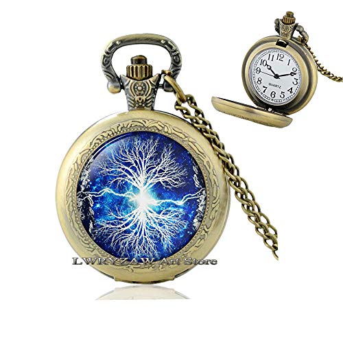 Tree of Life Pocket Watch Necklace Tree Pendant Family Tree Gift for Mom for Women Tree Jewelry,Tree Pendant Pocket Watch Necklace, Fashion Jewelry Gift,M282