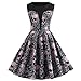 Produktbild SOIMISS Vintage Dress Halloween Dress Party Dress Skeleton-Print Dress Women Dress