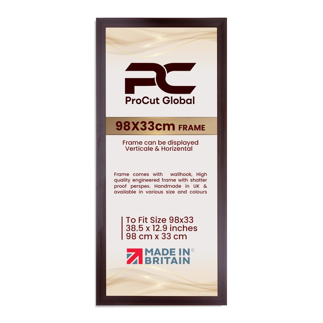 Procut Global 98X33CM Rose Wood Picture Frames - Modern Wooden Photo Frame with Shatterproof Perspex for Wall or Tabletop - Perfect for Posters, Certificates, Prints - Sizes & Colors Available