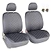 Leader Accessories Auto Universal Car Truck Seat Covers 2 Fronts Grey - Diamond Stitch Design Low Back