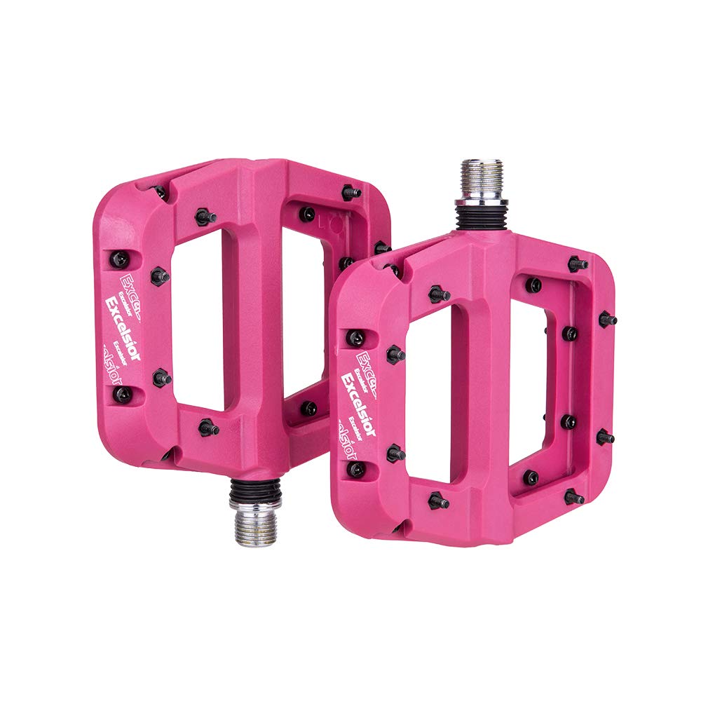 YCXYC Bike Pedals,Bike Bicycle Cycling MTB Pedals,Pedal,Nylon Ultralight Flat Pedal XC AM Mountain Road Bike BMX Anti-Slip Big Foot Plastic Bicycle Pedals 1 Pair,Pink