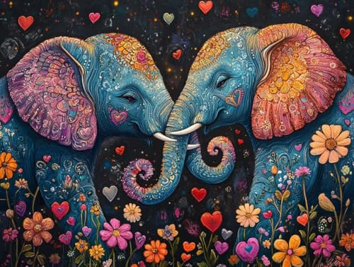 Pintar por números adultos elefante con pinturas acrílicas y pinceles kit de lienzo 40x50 cm