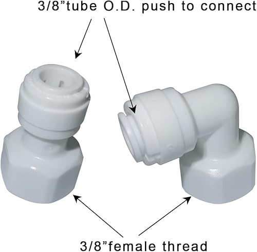 Miniatura 6 de MALIDA Adaptador de rosca hembra de conector rápido codo y combinación recta, rosca de 14 pulgadas x tubo de 14 de pulgada OD Push to Connect