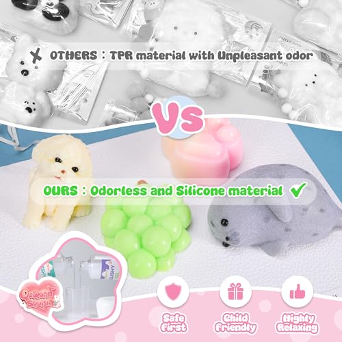 Image of taba Silicone Squishy Animal,Handmade taba Cute Squishy-Puppy, Seal, Cat Paw & Grape（4pcs）