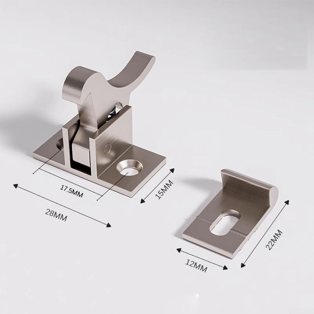 Solid Brass Extra Heavy Duty Elbow Latch for Cabinet Door or Home for Window Catch with Screws, Polished Finish for Institutional and Commercial Use(brass-colored)