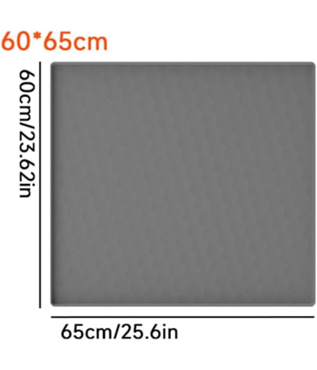 Mata silikonowa do lodówki 65 x 60 cm, ochrona tacy ociekowej pod lodówkę, pralka i zamrażarka, taca ociekowa, szara, 1 szt