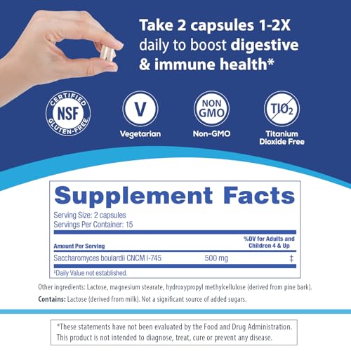 image for Florastor Probiotics for Digestive and Immune Health, 30 Capsules, Pro