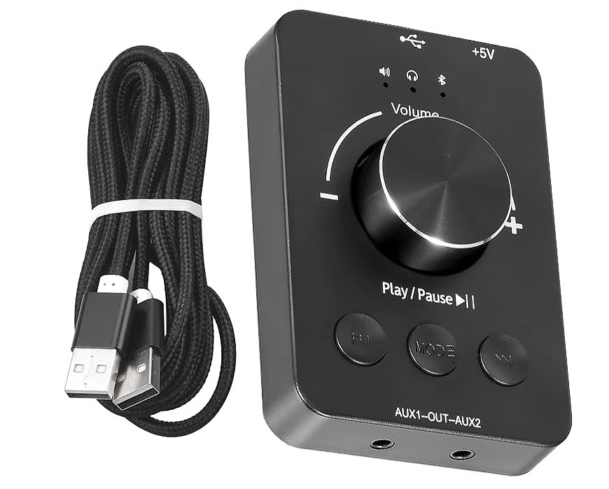4-in-1 USB Audio Controller with Volume Control USB Sound Card BT MP3 Player