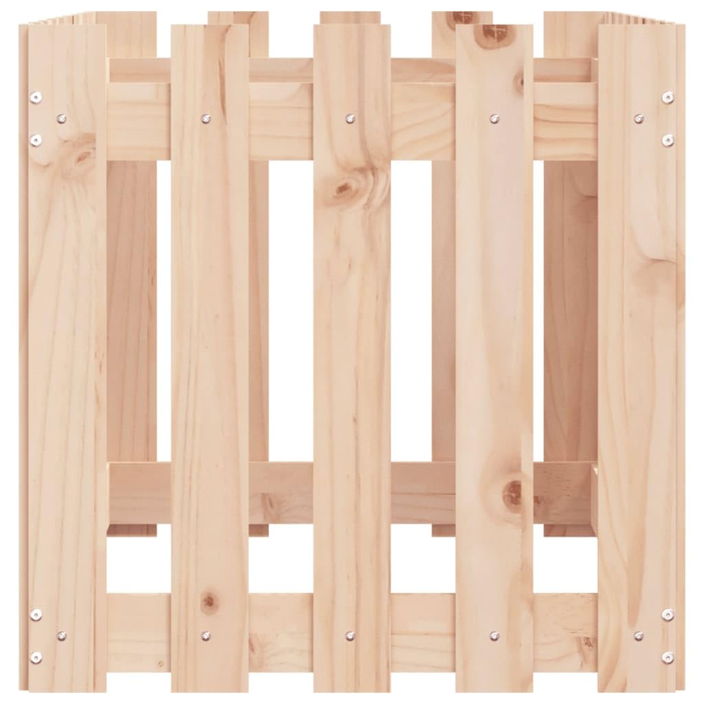Diseño de valla de listones de 100 x 50 x 50 cm, madera maciza de pino sin tratar, para jardín y terraza, versátil, ideal para el cultivo de flores y plantas