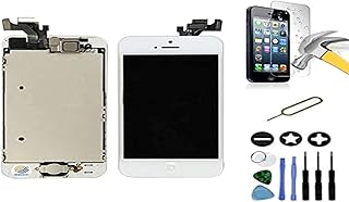 Mobilevie - Pantalla Completa Compatible con iPhone 5, Color Blanco y Retina con Pantalla táctil Todo montado en el chasis
