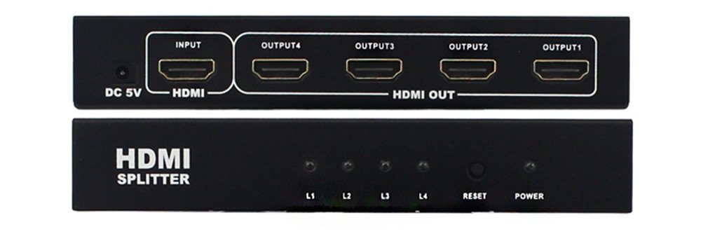 HDMI Matrix Switch ，Dispensatore Hdmi, Splitter HDMI a 4 porte Splitter 1x Distributore HDMI 1.4 in uscita 1,44 per 4Kx2K Full HD 1080P