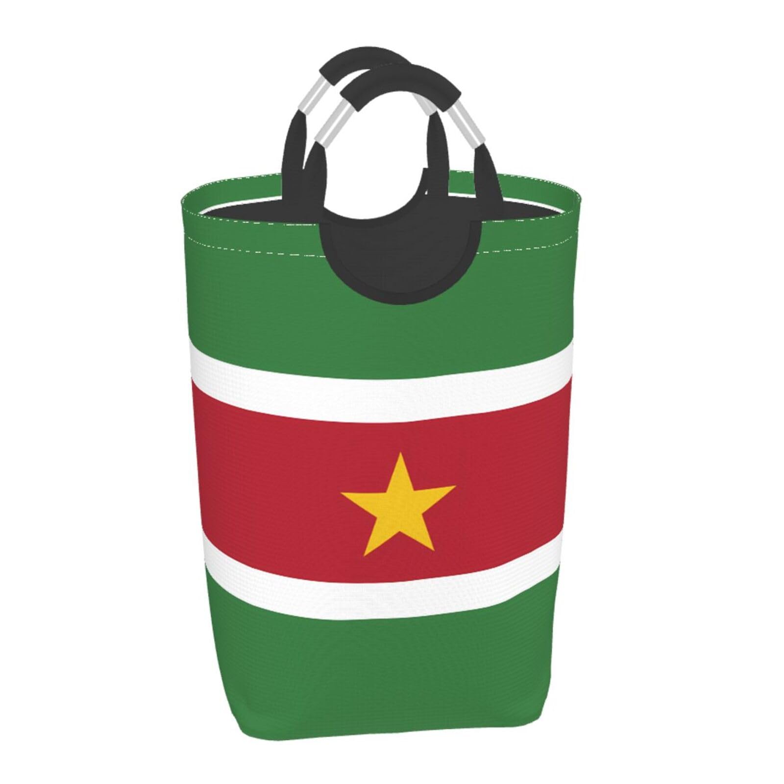 Flag of Suriname Faltbare quadratische Aufbewahrungstasche, 50L Schmutzige Kleidung Wäschekorb, geeignet für Waschküche, Schlafsaal, Schlafzimmer