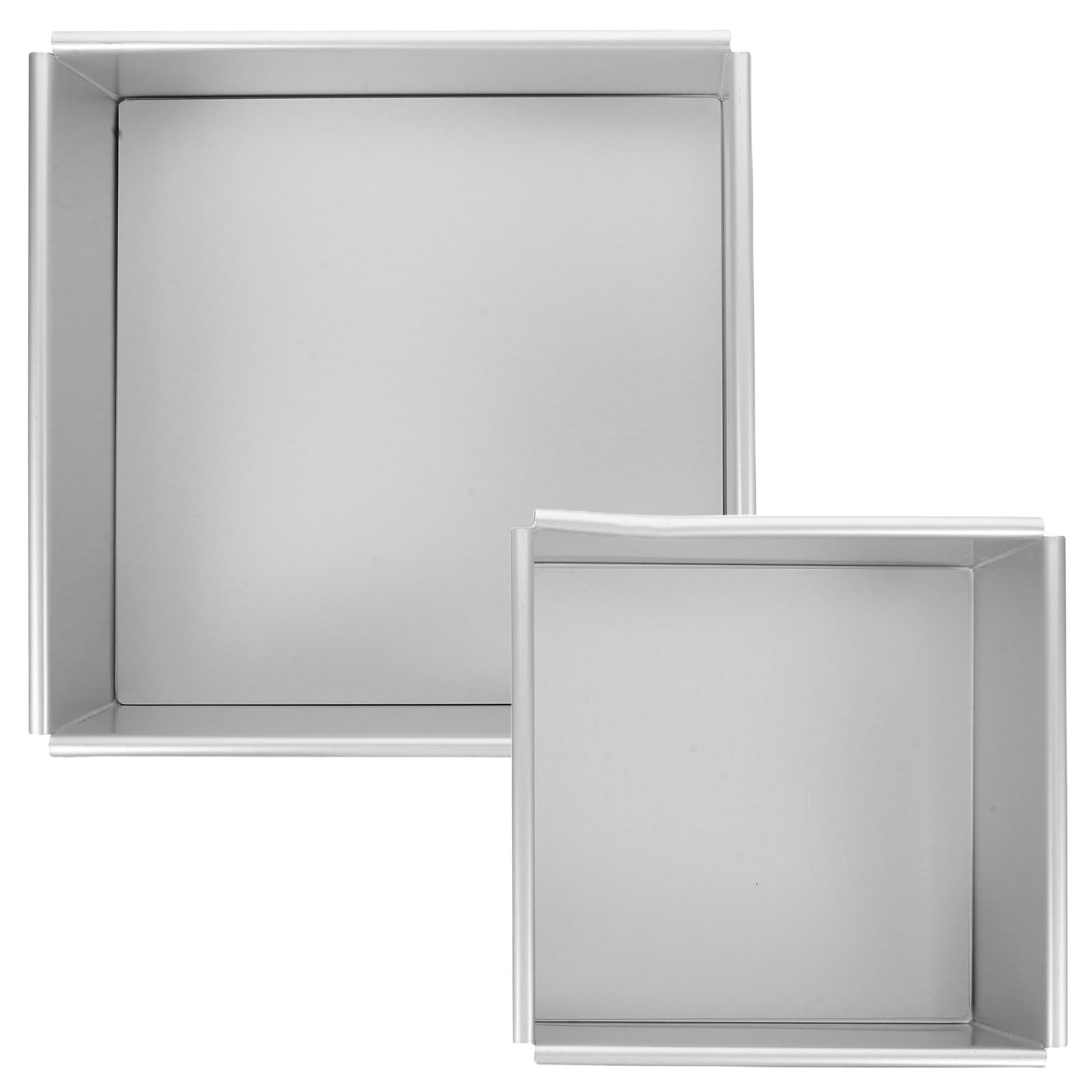 Molde Cuadrado para Pastel Base Desmontable, 2 Piezas, Aleación de Aluminio | Uso Versátil, Liberación Fácil, Horneado Uniforme, Plata, para Pastelerías y Cocinas Domésticas