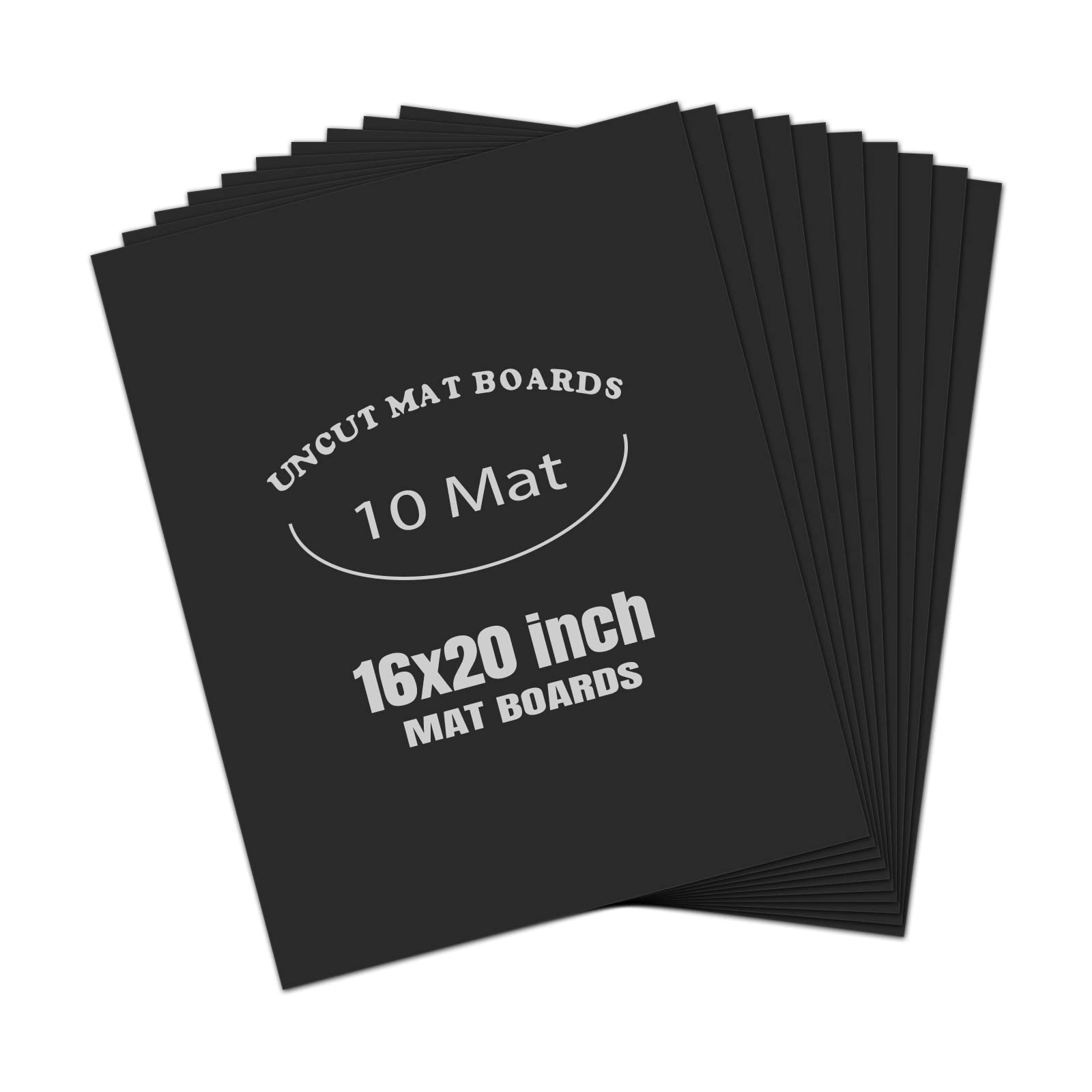 Photo 1 of 16x20 Uncut Picture Mat Boards, Black, 10 Pack