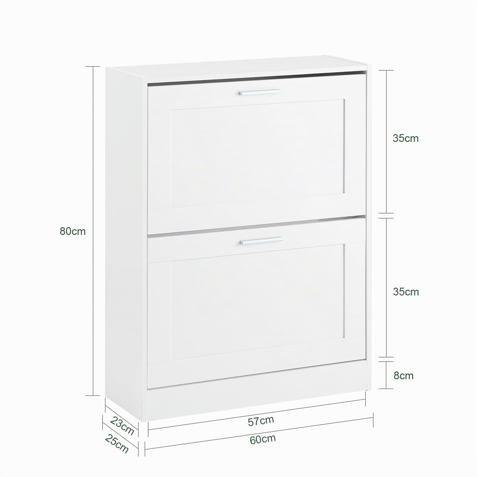 SoBuy Zapatero Estrecho Mueble Zapatero Entrada Recibidor - Ahorra Espacio con 2 Solapas Abatibles y Estantes Ajustables - Ideal para Pasillo o Apartamento - Blanco 60x25x80 cm FSR137-W