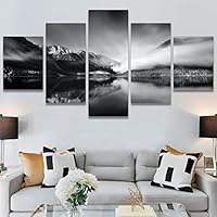 SIGNWIN 5 Panel Canvas Wall Art Skyline Sunset for Home Decorations Ready to Hang - 60