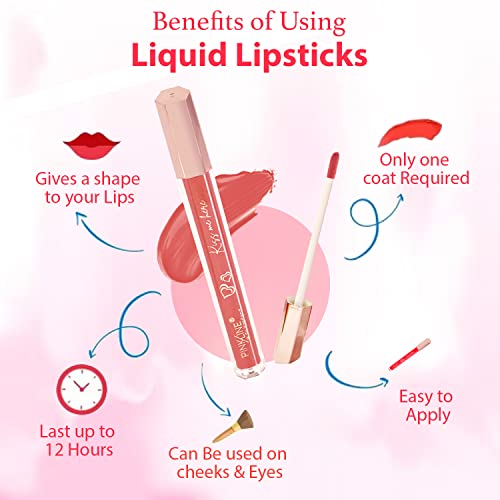 Image of PINK LINE Intense Matte Velvet Lip Gloss /Non-cracking Anti-transfer Long-Lasting Waterproof Liquid Lipstick /Lip Gloss Set (Pack of 2)