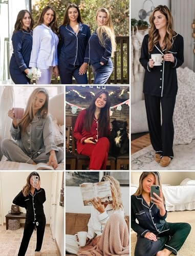 Leikar Button Up Pajama Set For Women 2 Piece Long Sleeve Shirt And Pajama Pants Soft Pjs — view 5