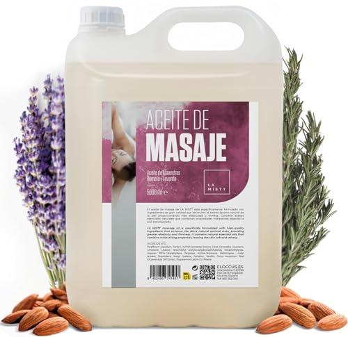 Aceite de Almendras Dulces, Romero, Lavanda 5L | Aceite para Masajes Profesionales | Aceite corporal