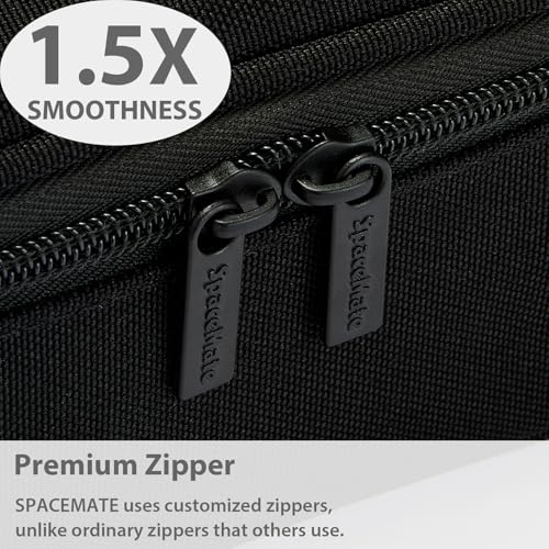 Image of SPACEMATE Pencil Case Pouch Box Bag School Supplies Girls Boys Kids, Cute Preppy Stuff Large Big Capacity Aesthetic Pen Organizer, Back to College Stationary, Black, Classic Stlye, 1800ml