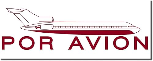 Sello grande autoentintado por Avion, tinta burdeos