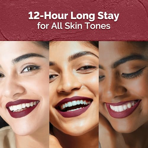 Image of Mamaearth Moisture Matte Longstay Mini Lipstick with Avocado Oil & Vitamin E for 12 Hour Long Stay-02 Plum Punch - 0.7 g