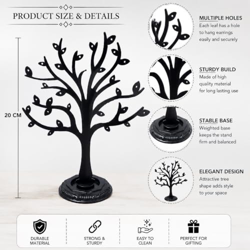 Image of morel JEWEL TREE PLASTIC EARRING ORGANIZERS WITH 29 HOLES FOR STUDS, HANGING EARRINGS, SHOWROOM, EXHIBITION, ROOM DECORATION DISPLAY STAND |PACK OF 2|
