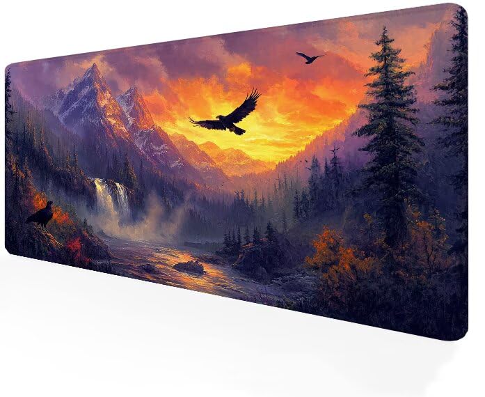 Tapis de souris gamer XXL jaune idée cadeau originale pour bureau et passionnés