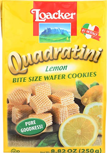 Loacker Quadratini Premium Lemon Wafer Cookies, 250g/8.82oz, pack of 6