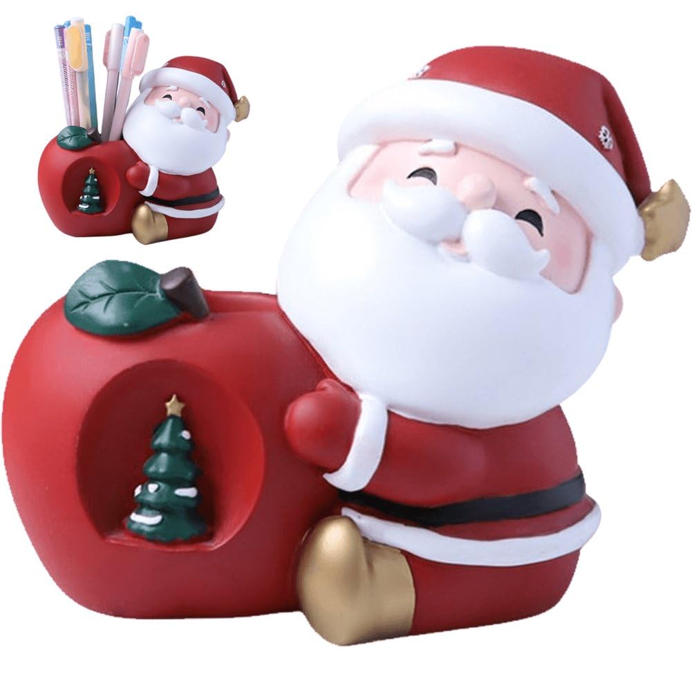 Tirelire Père Noël et porte-stylo de bureau pour décoration de fête