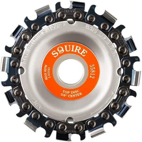 King Arthur's Tools Patented Squire 12 Tooth Circular Saw Blade Carving Disc for Woodworking, Removal, Cutting, and Shaping - 5/8” Bore, Fits Most Standard 4 1/2", 115-125mm Angle Grinders #35812