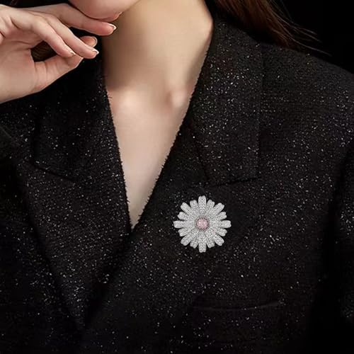 Image of Sunflower-shaped Elegant Wedding Brooch Pins for Women