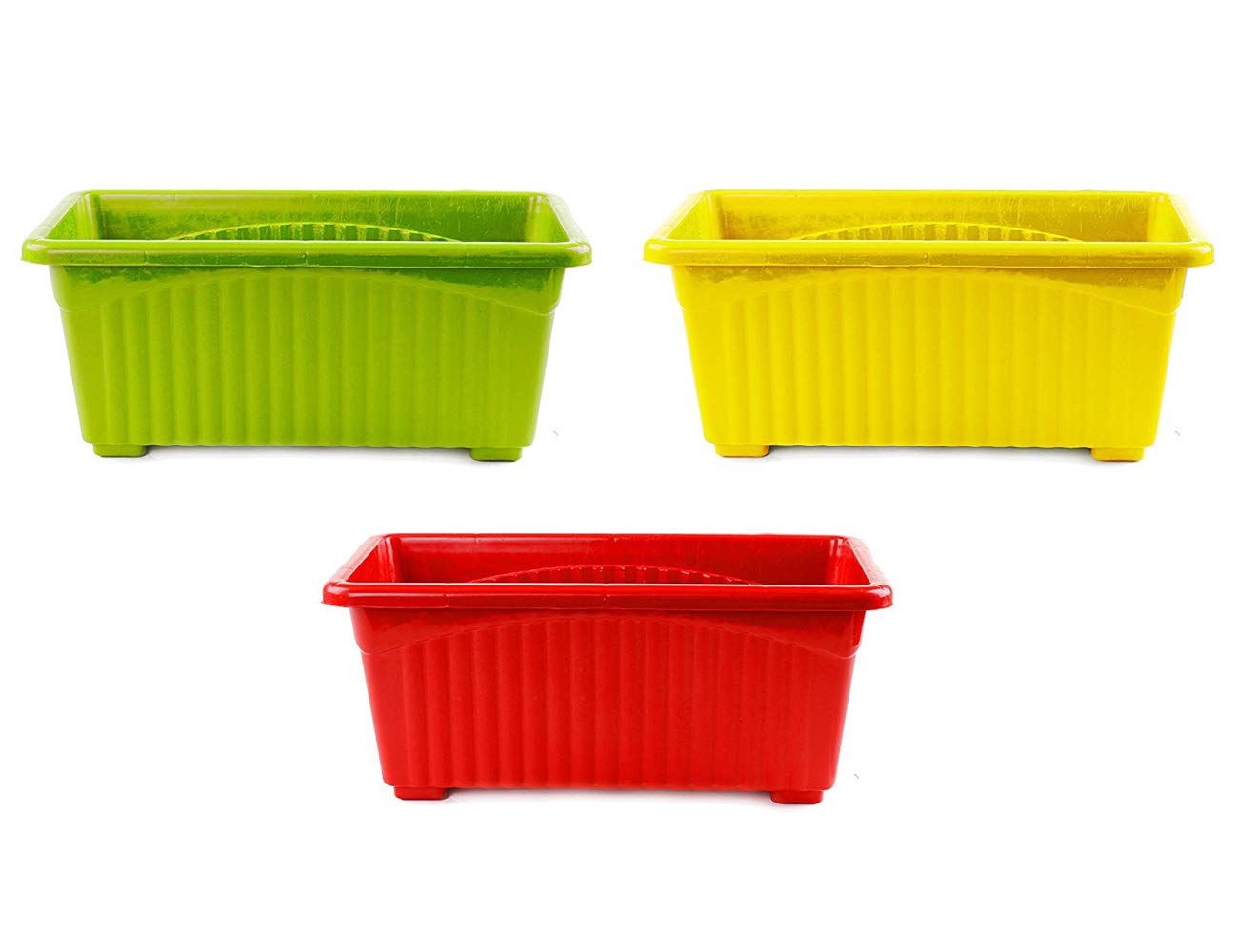 Go Hooked Multicolor Rectangular Plastic Pots for Plants, Jupiter Flower Pots for Home, Window Display, Garden (Set of 3) (35 x 18.5 x 15 cm) (B08KY843H2) Amazon Price History, Amazon Price Tracker
