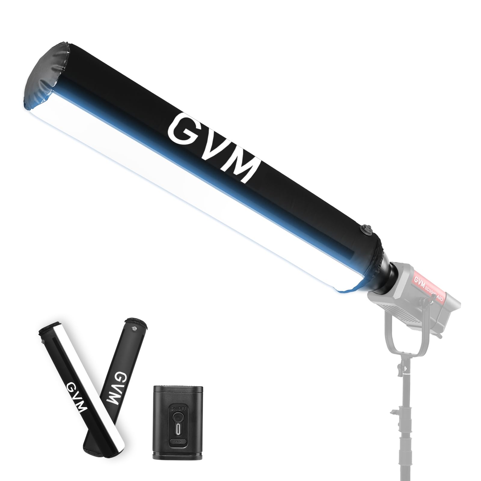 GVM 43 Zoll Aufblasbare Softbox, Faltbare Air Tube Softbox mit Luftpumpe, Kompatibilität für GVM SD300C/500B/650B und andere Bowens-Halterungslicht, Air Softbox für Studio-Porträts, Videoaufnahme