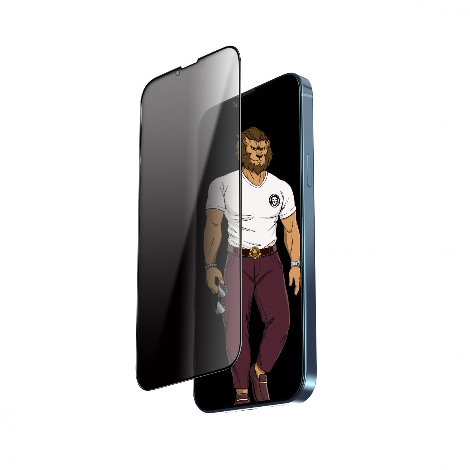 Green 3D AG/Matte Privacy Glass Screen Protector for iPhone 13/13 Pro - Black