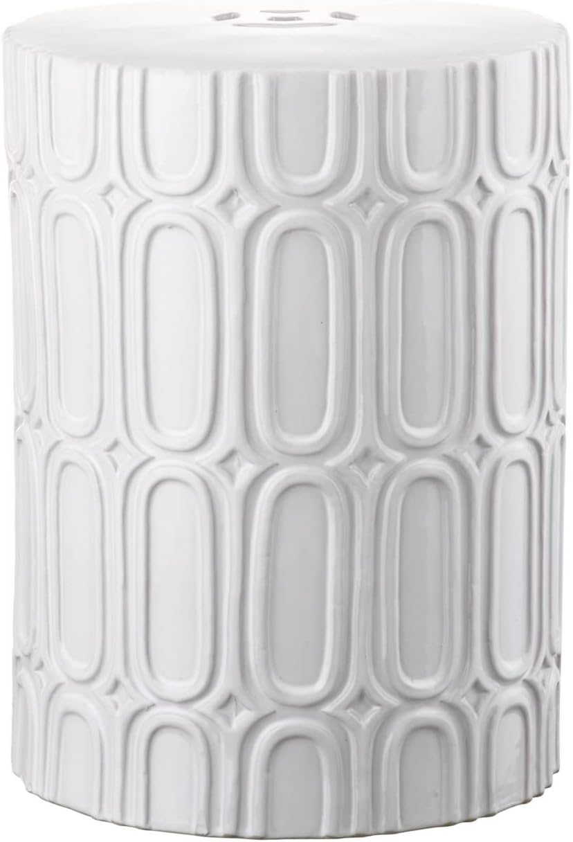Safavieh Melody Glazed Ceramic Decorative Garden Stool, Antique White : Patio, Lawn & Garden