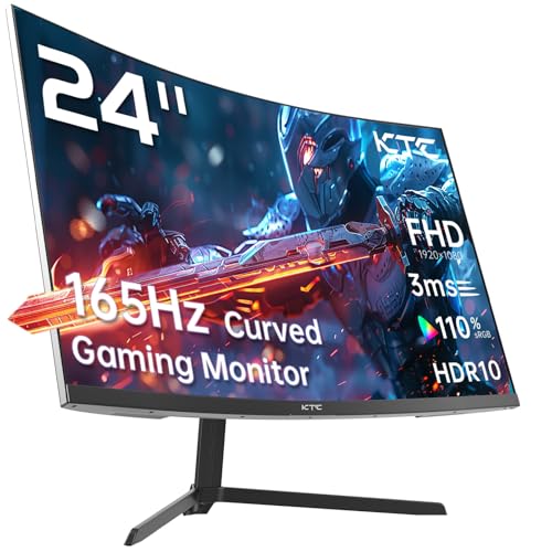KTC H24S17 Monitor Gaming 24" Curvo 1500R Full HD 1920x1080 165Hz...