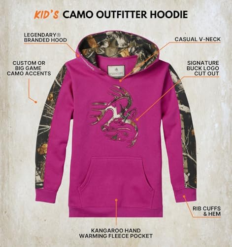 Image of Legendary Whitetails Kids' Pullover Hoodie Camo Sweatshirt Comfy V-neck Design