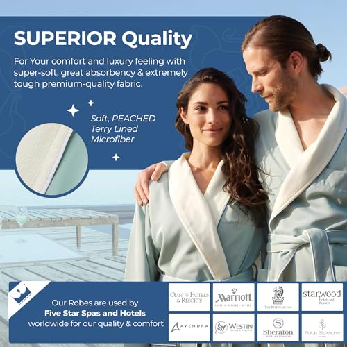 Terry Lined Microfiber Hotel Robe - Luxury Spa Bathrobe by Monarch/Cypress3