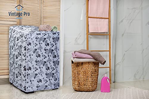 Image of Washing Machine Cover Suitable for Top Load Bosch 7 Kg, 7.5 Kg, 8 Kg, 8.5 Kg (58cmsX58cmsX87cms, Half White & Grey)