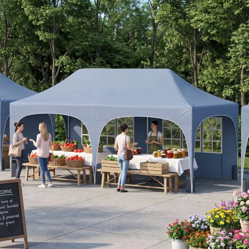 Image of Tangkula 10 x 20 ft Pop Up Canopy with 6 Removable Sidewalls