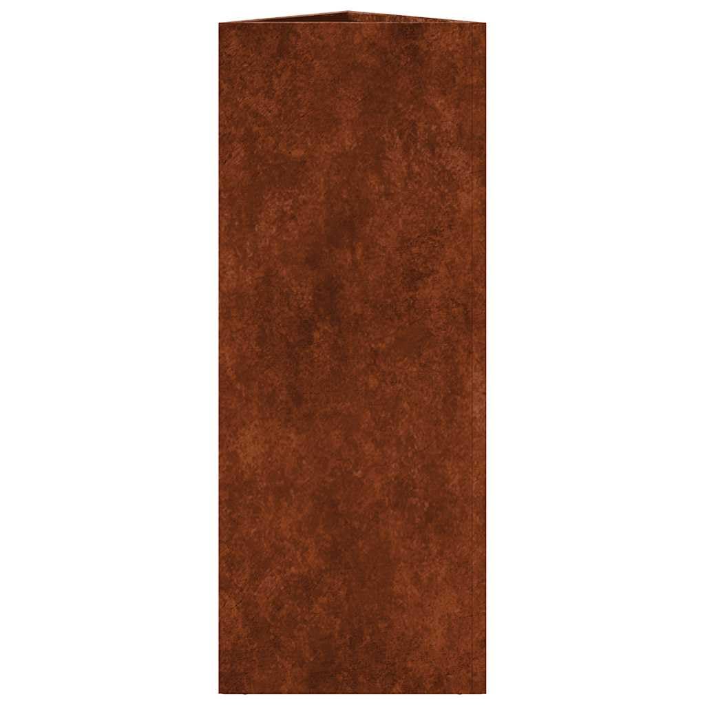 Macetero de 30 x 26 x 75 cm, acero corten, resistente a la intemperie, para jardín, balcón y terraza, moderno macetero para flores, hierbas y verduras en aspecto oxidado atemporal